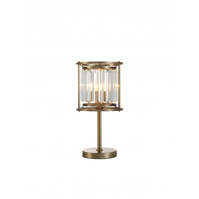 Fabula Fabula Oakhurst Single Table Lamp - Antique Brass & Clear Glass