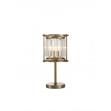 Oakhurst Single Table Lamp - Antique Brass & Clear Glass