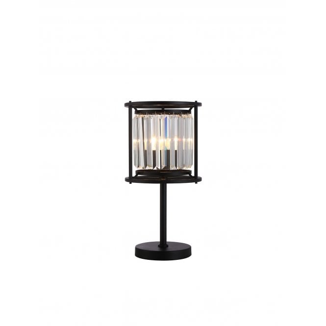 Fabula Fabula Oakhurst Single Table Lamp - Satin Black & Clear Glass