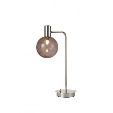 Roding Single Adjustable Table Lamp - Polished Chrome & Smoked Glass