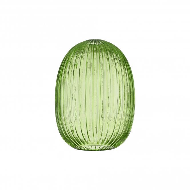 Fabula Fabula Springfield 20cm Almond Ribbed Shade - Green Glass - Shade Only