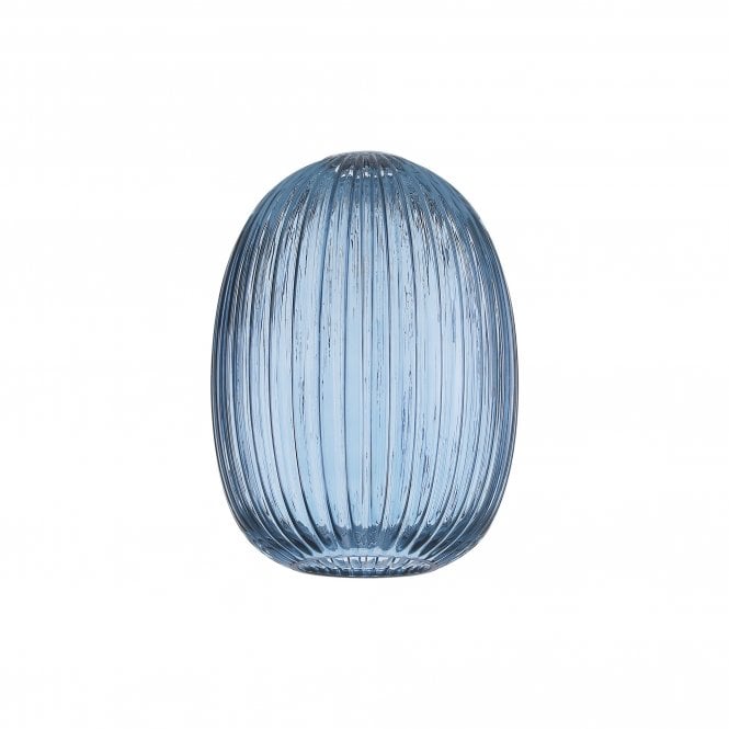 Fabula Fabula Springfield 20cm Almond Ribbed Shade - Petrol Blue Glass - Shade Only