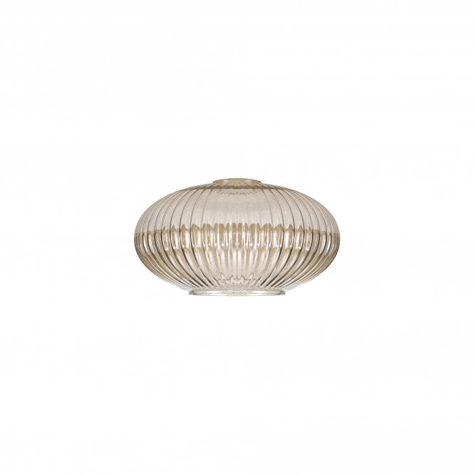 Fabula Fabula Springfield 20cm Oval Sphere Ribbed Shade - Champagne Glass - Shade Only