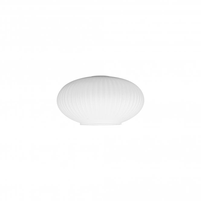 Fabula Fabula Springfield 20cm Oval Sphere Ribbed Shade - Opal Glass - Shade Only