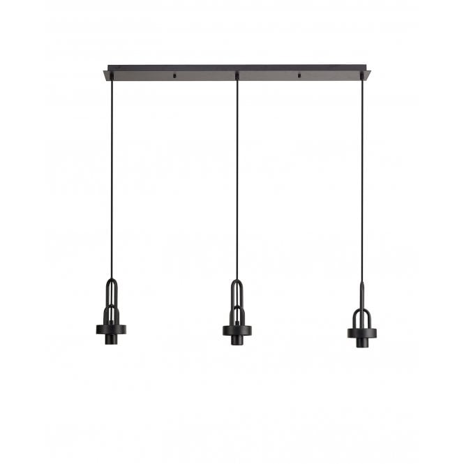 Fabula Fabula Springfield 3 Light Linear Suspension Kit - Matt Black - Frame Only