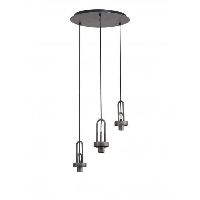 Fabula Fabula Springfield 3 Light Round Suspension Kit - Aged Pewter - Frame Only