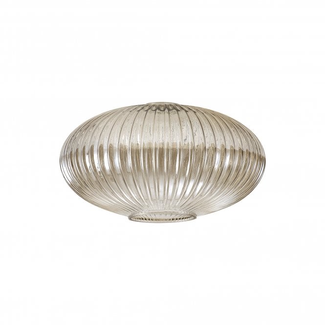 Fabula Fabula Springfield 30cm Oval Sphere Ribbed Shade - Champagne Glass - Shade Only