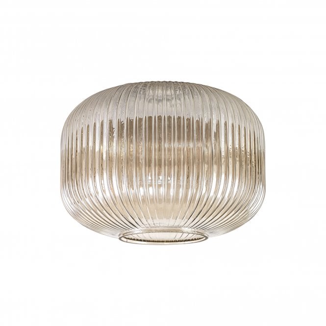 Fabula Fabula Springfield 30cm Pumpkin Shaped Ribbed Shade - Champagne Glass - Shade Only