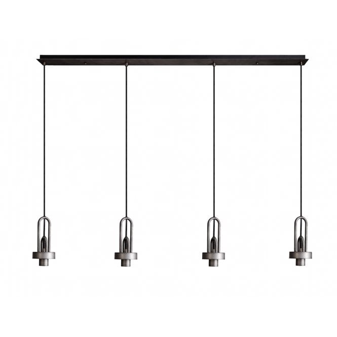 Fabula Fabula Springfield 4 Light Linear Suspension Kit - Aged Pewter - Frame Only