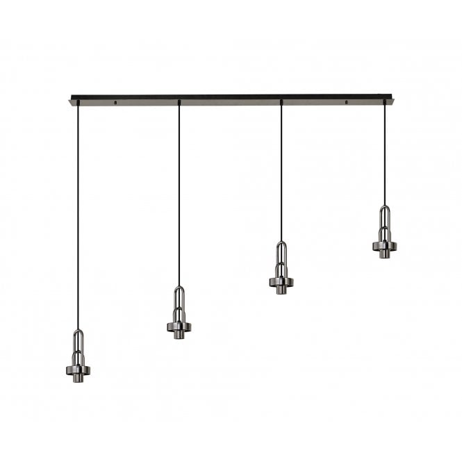 Fabula Fabula Springfield 4 Light Linear Suspension Kit - Black Chrome - Frame Only