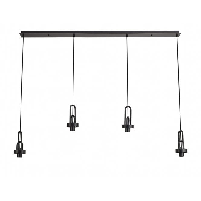 Fabula Fabula Springfield 4 Light Linear Suspension Kit - Matt Black - Frame Only