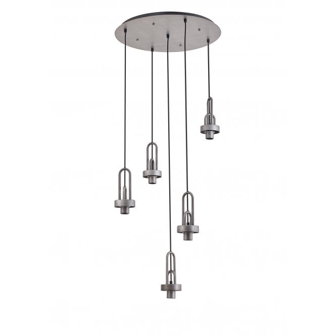 Fabula Fabula Springfield 5 Light Round Suspension Kit - Aged Pewter - Frame Only