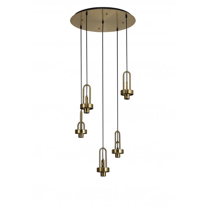 Fabula Fabula Springfield 5 Light Round Suspension Kit - Brass Gold - Frame Only