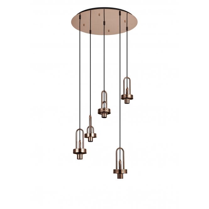 Fabula Fabula Springfield 5 Light Round Suspension Kit - Copper - Frame Only