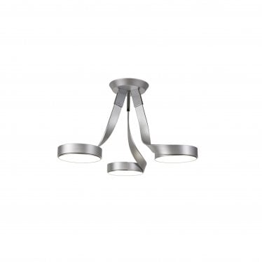 Sylvan 3 Light LED Semi-Flush Light - Silver & Polished Chrome