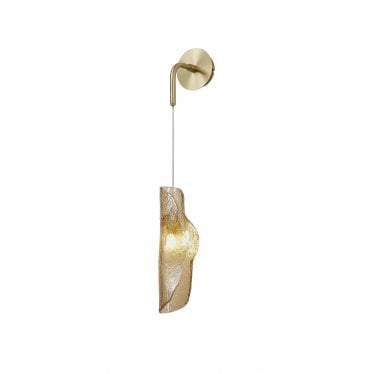 Treetops Single Wall Light - Brass & Cognac Glass