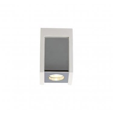 Trevose Single Square Ceiling Spot Light - White Paintable Gypsum & Polished Chrome Cover