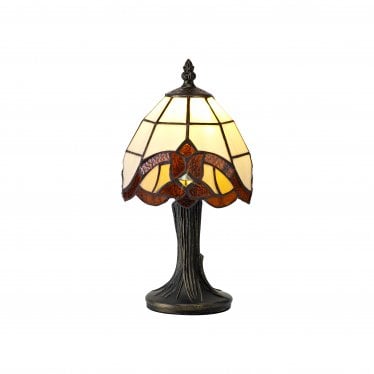 Wellington Tiffany Table Lamp - Cream & Amber