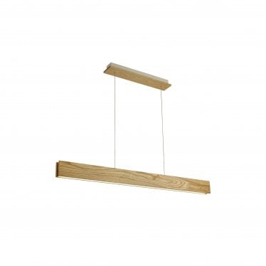 Whitehall 2 Light Linear LED Pendant - Oak & Sand White