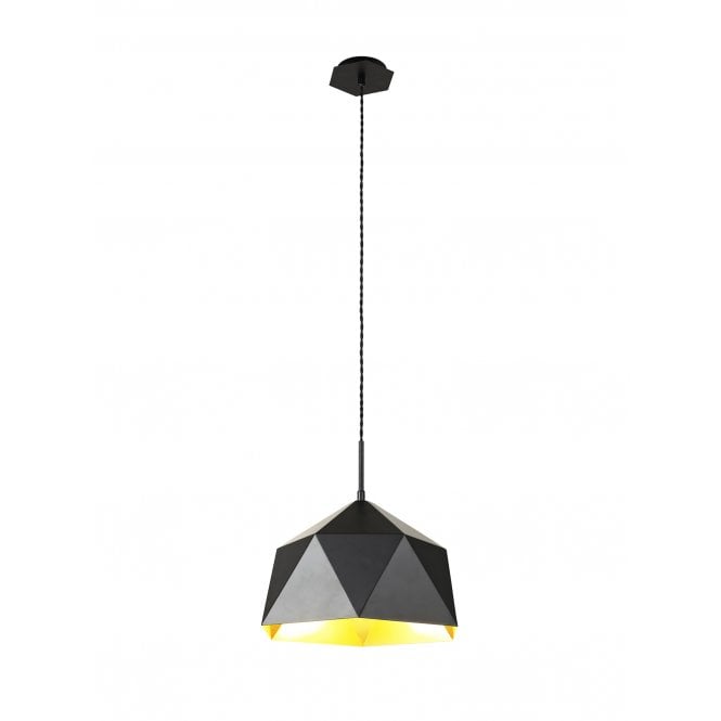 Fabula Fabula Winchester Single Pendant - Matt Black & Gold Inner