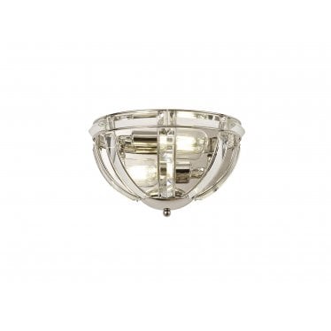 Woodford 2 Light Wall Light - Polished Nickel