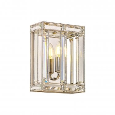 Woodford Single Square Wall Light - Polished Nickel