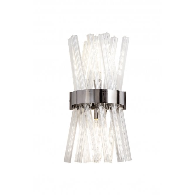 Fabula Fabula Wordworth 2 Light Wall Light - Polished Nickel & Clear Glass