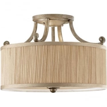 Abbey 3 Light Semi-Flush Fitting - Silver Sand