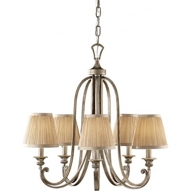 Feiss Feiss Abbey 5 Light Chandelier - Silver Sand