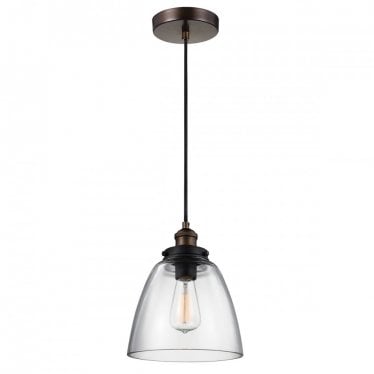 Baskin Rounded Single Pendant - Painted Aged Brass & Dark Weathered Zinc