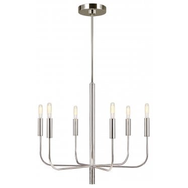 Brianna 6 Light Chandelier - Polished Nickel