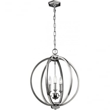 Corinne 3 Light Medium Pendant - Polished Nickel