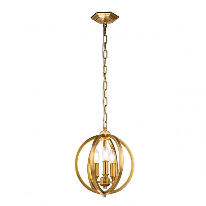 Feiss Feiss Corinne 3 Light Small Pendant - Burnished Brass