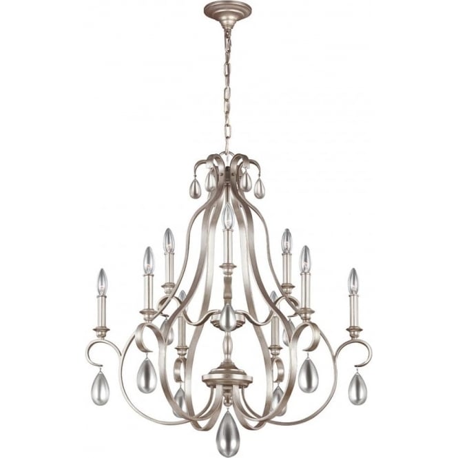 Feiss Feiss DeWitt 9 Light Chandelier - Sunrise Silver