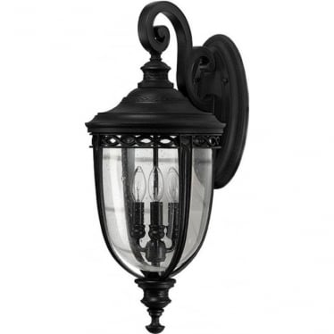 English Bridle 3 Light Large Wall Lantern - Black