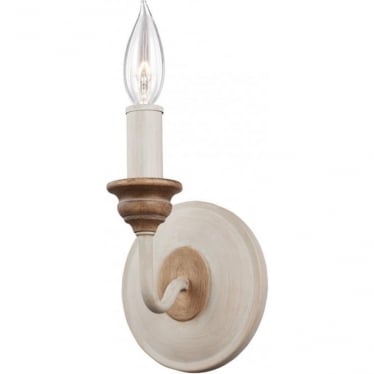 Hartsville Single Wall Light - Chalk Washed & Beachwood