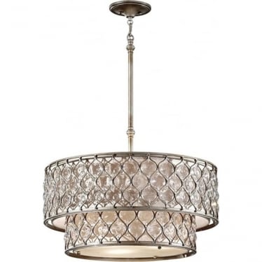 Lucia 6 Light Chandelier - Burnished Silver