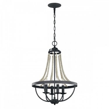 Nori 4 Light Chandelier - Dark Weathered Zinc & Driftwood Grey