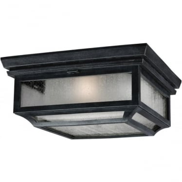 Shepherd 2 Light Flush Fitting - Dark Weathered Zinc