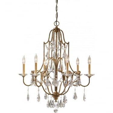 Valentina 6 Light Chandelier - Oxidized Bronze