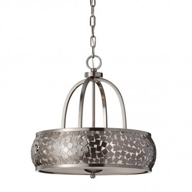 Zara 4 Light Chandelier - Brushed Steel