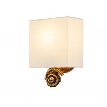 Swirl 1 Light Small Wall Light - Gold Leaf