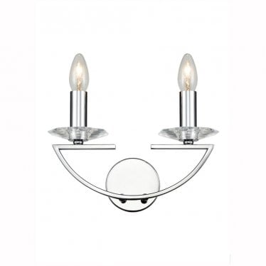 Artemis 2 Light Wall Bracket - Chrome & Crystal Glass