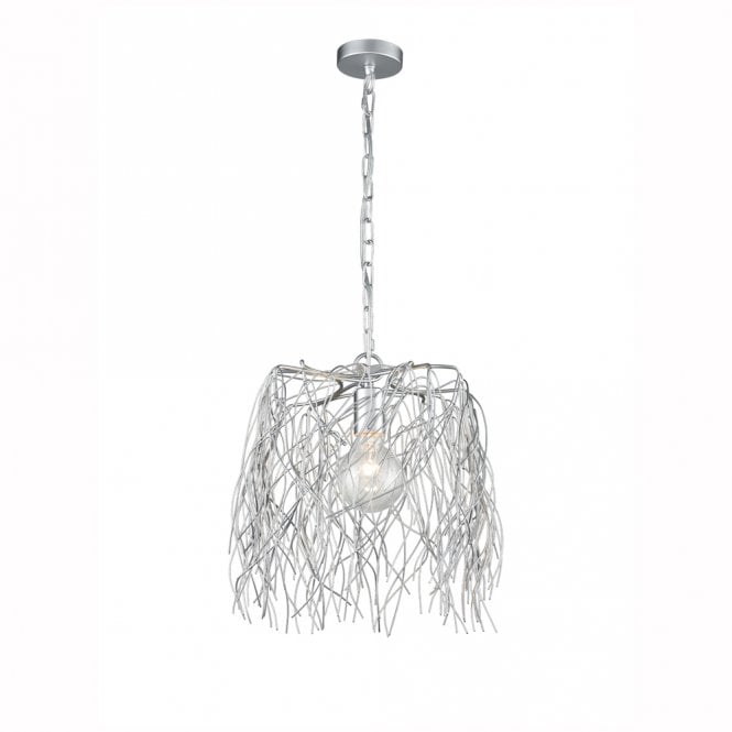 Franklite Franklite Aspen 370mm Single Light Pendant - Silver Metalwork