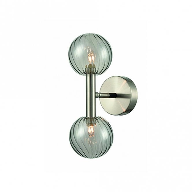 Franklite Franklite Atmo 2 Light Wall Bracket - Chrome & Smoked Glass