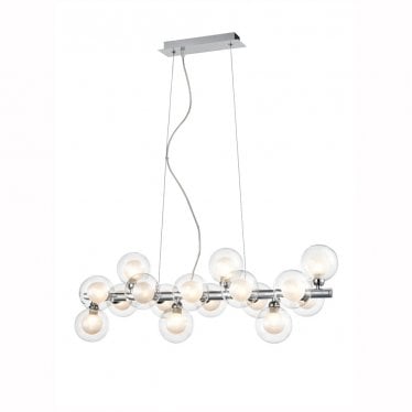 Bubble 16 Light Fitting - Chrome & Opal Glass