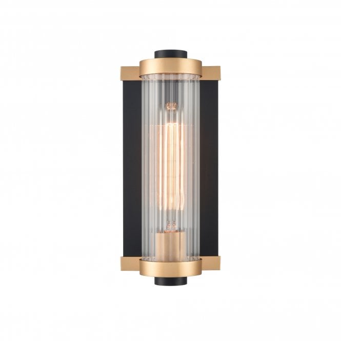 Franklite Franklite Charleston Small Wall Light - Matt Black & Aged Brass