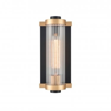 Charleston Small Wall Light - Matt Black & Aged Brass