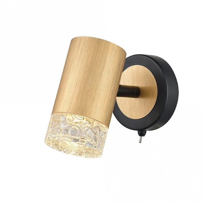 Franklite Franklite Cordelia 1 light Wall Bracket - Satin Brushed Gold & Matt Black