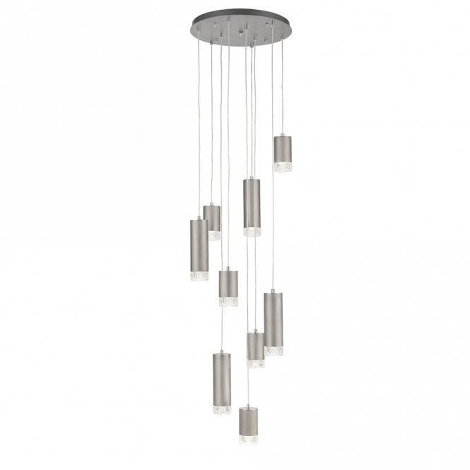 Franklite Franklite Cordelia 9 Light Spreader Pendant - Satin Brushed Silver